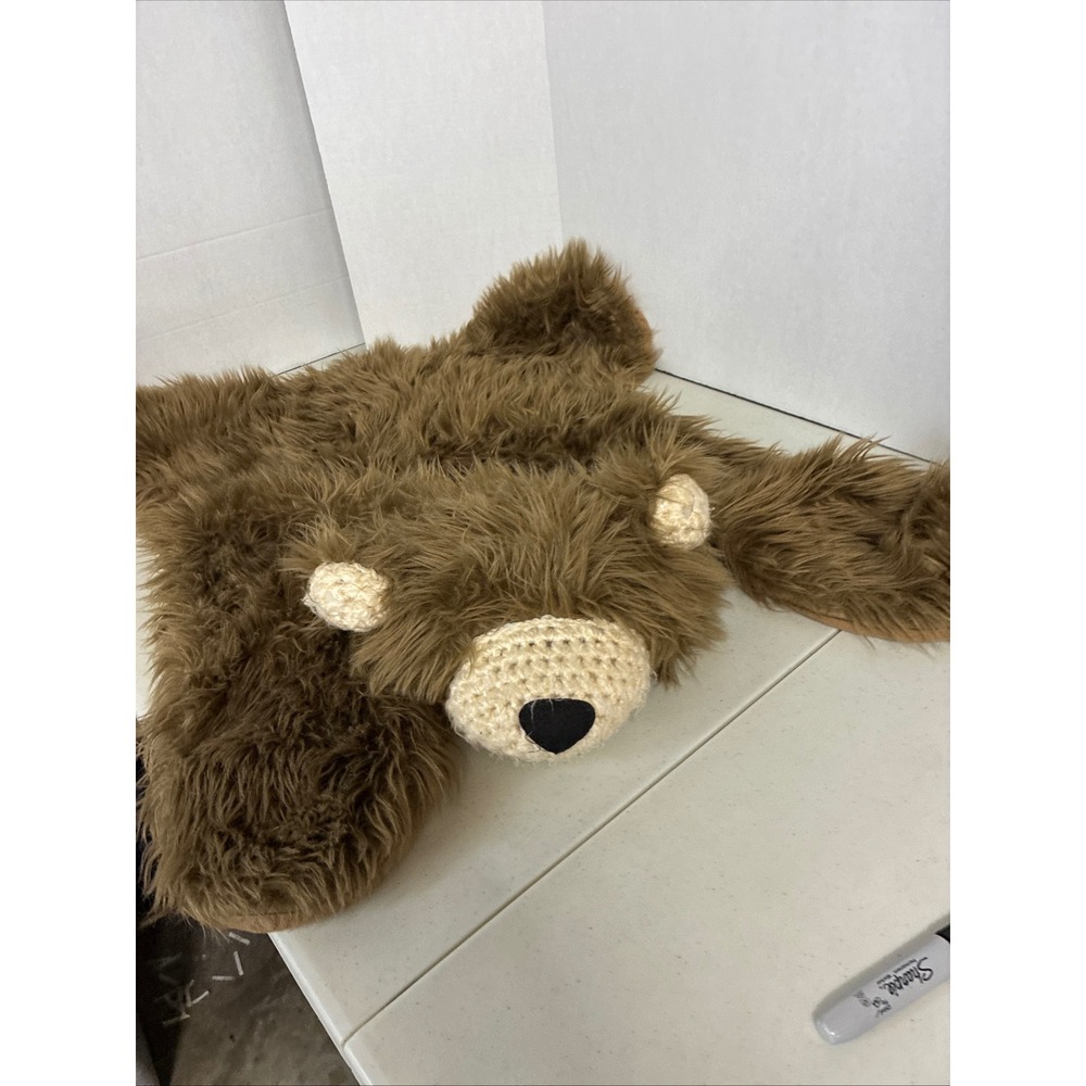 ClaraLoo Brown Faux Fur Bear Rug Woodland Nursery Decor Handcrafted Plush 2016